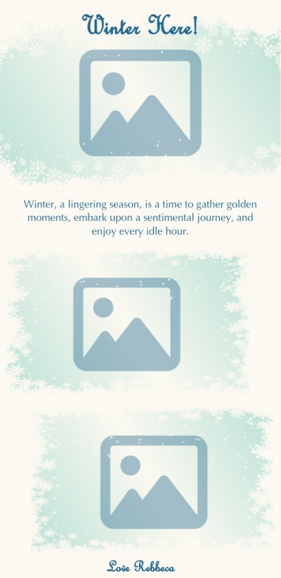 Christmas greeting or email template features snow shapes.